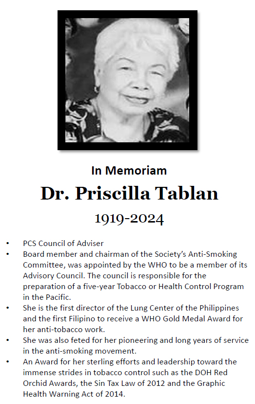 In Memoriam: Dr. Priscilla Tablan